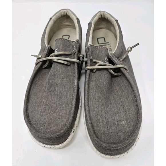 Hey Dude Wally Chambray Sepia Brown Slip On Lace Casual Comfort Shoe Men 8 New - Picture 8 of 16